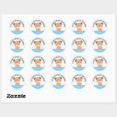 Zachte babybeer babyshower sticker (roze) (Vel)