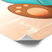 Zachte babybeer eet honing Kind naam & Bericht Poster (Hoek)