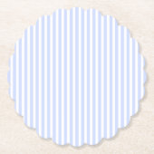 Zachte Babyblauw Bleke Hemelblauw en Witte Streep Kartonnen Onderzetters (Voorkant)