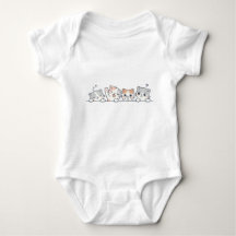 Zachte babybody met vriendelijke katjes