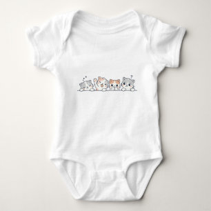 Zachte babybody met vriendelijke katjes romper
