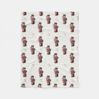 Zachte babydeken met vintage rode auto patroon fleece deken