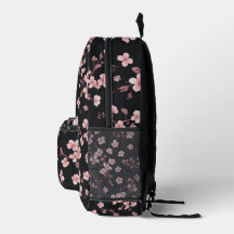 Zachte babyroze mini Sakura-patroon op zwart - Del