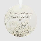 Zachte baby's adem onze eerste kerst ornament (achterkant)