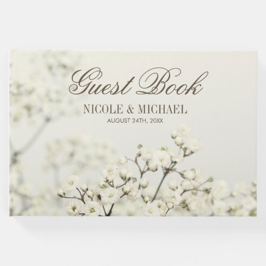 Zachte  Baby's Breath bruiloft Gastenboek (Voorkant)
