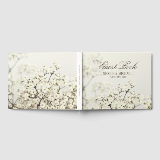 Zachte  Baby's Breath bruiloft Gastenboek (Volledig)