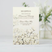 Zachte  Baby's Breath bruiloft Informatiekaartje (Staand voorkant)