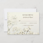 Zachte Baby's Breath Bruiloft RSVP (Voorkant)