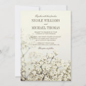 Zachte  Baby's Breath bruiloft uitnodigingen (Voorkant)