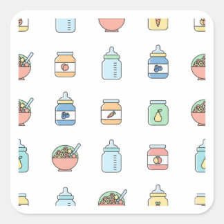 Zachte Babyvoedsel Patroon Design Stijl Sticker