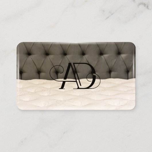 Zachte bedden en kussens minimalisme visitekaartje (Achterkant)