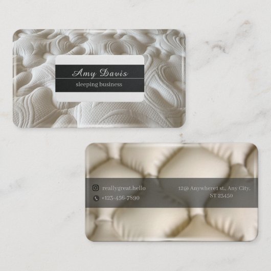 Zachte bedden en matrassen visitekaartje (Voorkant / Achterkant)