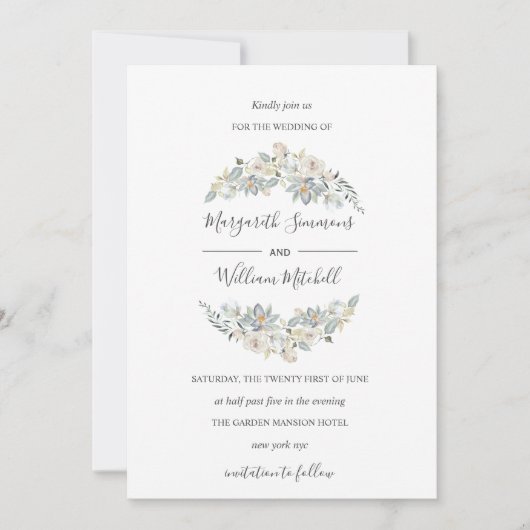 Zachte beenweide lijst Waterverf Save The Date (Voorkant)