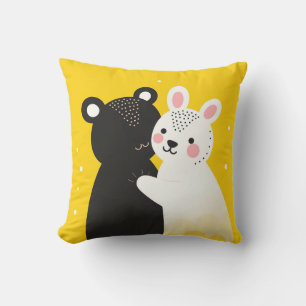 🧸🐰 Zachte Beer & Konijn Vriendschap Gezellig Dec Kussen