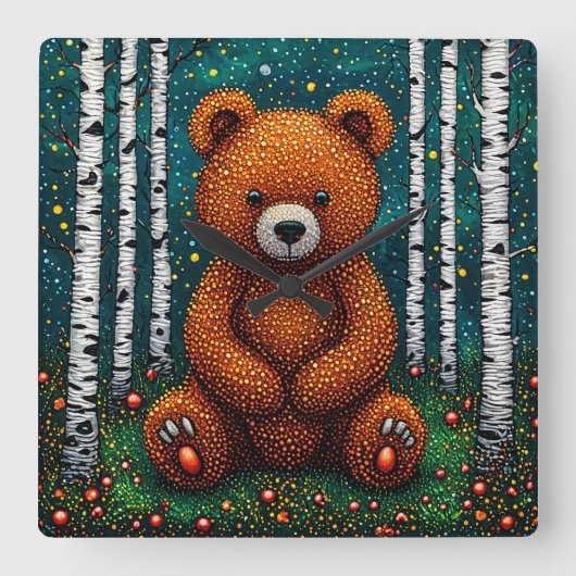 🧸 Zachte Beer Nursery Kamer Decoratie Klok 🕒 (Voorkant)