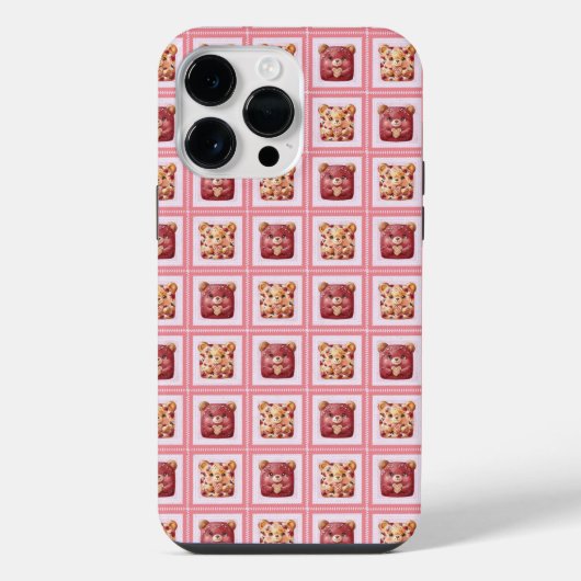 Zachte Beer Patchwork Knuffelbeer iPhone Hoesje (Achterkant)