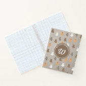 Zachte Beer Patroon Initiële Monogram Notitieboek (Binnen)