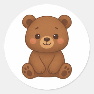 Zachte Beer Sticker – Aardige Kawaii Teddibeer