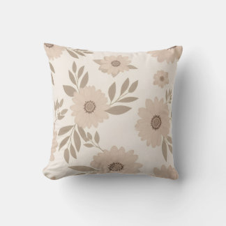 Zachte Beige Bloemendekor Kussen