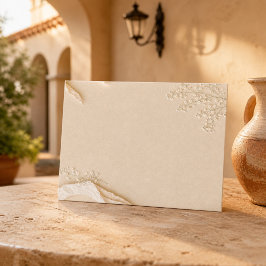 Zachte Beige Bloemrijke Minimale Mexicaanse Tuinel Notitiekaartje