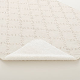 Zachte Beige Boho Bloem Motief Traliepatroon Sherpa Deken