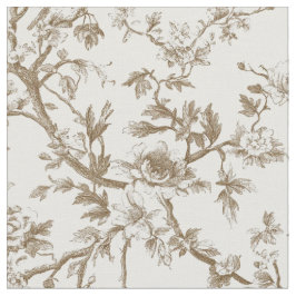 Zachte Beige Botanische Toile-patroon Stof