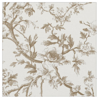 Zachte Beige Botanische Toile-patroon Stof