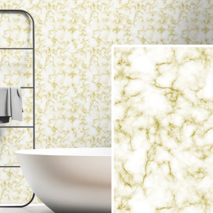 Zachte Beige Bruine Taupe op Wit Marmer Behang