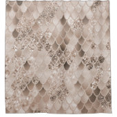 Zachte Beige Bruine Zeemeermin Schalen Glam 1 Douchegordijn (Voorkant)