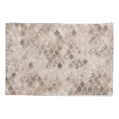 Zachte Beige Bruine Zeemeermin Schalen Glam 1 Kussensloop (Achterkant)