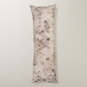 Zachte Beige Bruine Zeemeermin Schalen Glam 1 Lichaamskussen (Achterkant (Verticaal))