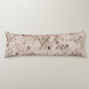Zachte Beige Bruine Zeemeermin Schalen Glam 1 Lichaamskussen