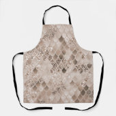 Zachte Beige Bruine Zeemeermin Schalen Glam 1 Schort (Voorkant)