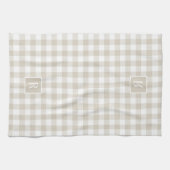 Zachte Beige Buffalo Check Aangepaste Initiaal Theedoek (Horizontaal)