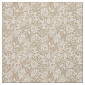 Zachte Beige Burlap & Lace stof (Swatch)