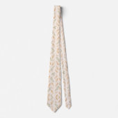 Zachte Beige Delicate Klimop & Bloemmotieven Stropdas (Voorkant)