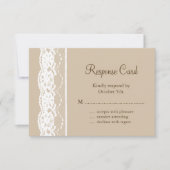 Zachte beige en  Lace RSVP Kaartje (Voorkant)