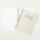 Zachte Beige en Salie Loof Custom Naam Planner (Display)