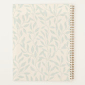 Zachte Beige en Salie Loof Custom Naam Planner (Achterkant)