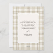 Zachte Beige Gingham Fotocollage Feestdagenkaart (Achterkant)