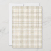 Zachte Beige Gingham Kerstfeestje Kaart (Achterkant)