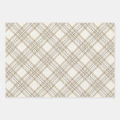 Zachte Beige Gingham Kerstmis Inpakpapier Vel (Voorkant)