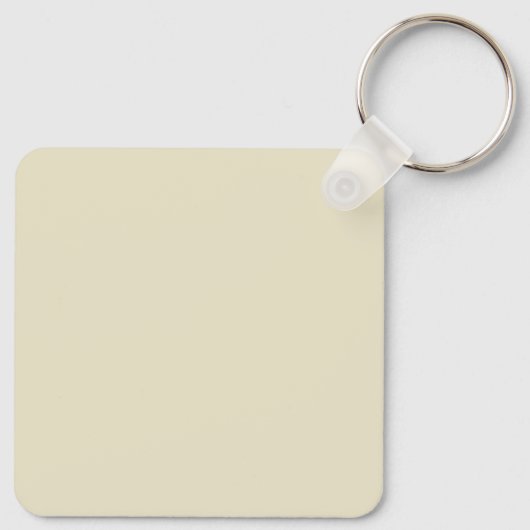 Zachte beige Heart Font QR Code Sleutelhanger (Achterkant)