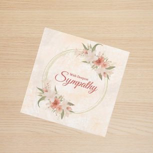 Zachte Beige Roze Bloem Rouwkaart