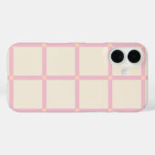 Zachte Beige & Roze Rasterpatroon Case-Mate iPhone Case (Achterkant (horizontaal))
