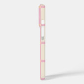 Zachte Beige & Roze Rasterpatroon Case-Mate iPhone Case (Achterkant / Links)