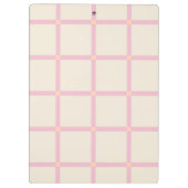 Zachte Beige & Roze Rasterpatroon Klembord (Achterkant)