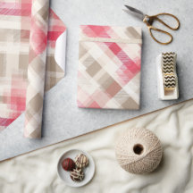 Zachte Beige Roze Romantische Gingham Schotse Ruit