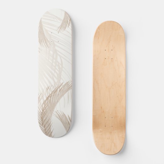 Zachte beige veren Palm Bliss 1 Persoonlijk Skateboard (Voorkant)