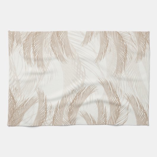 Zachte beige veren Palm Bliss 1 Theedoek (Horizontaal)